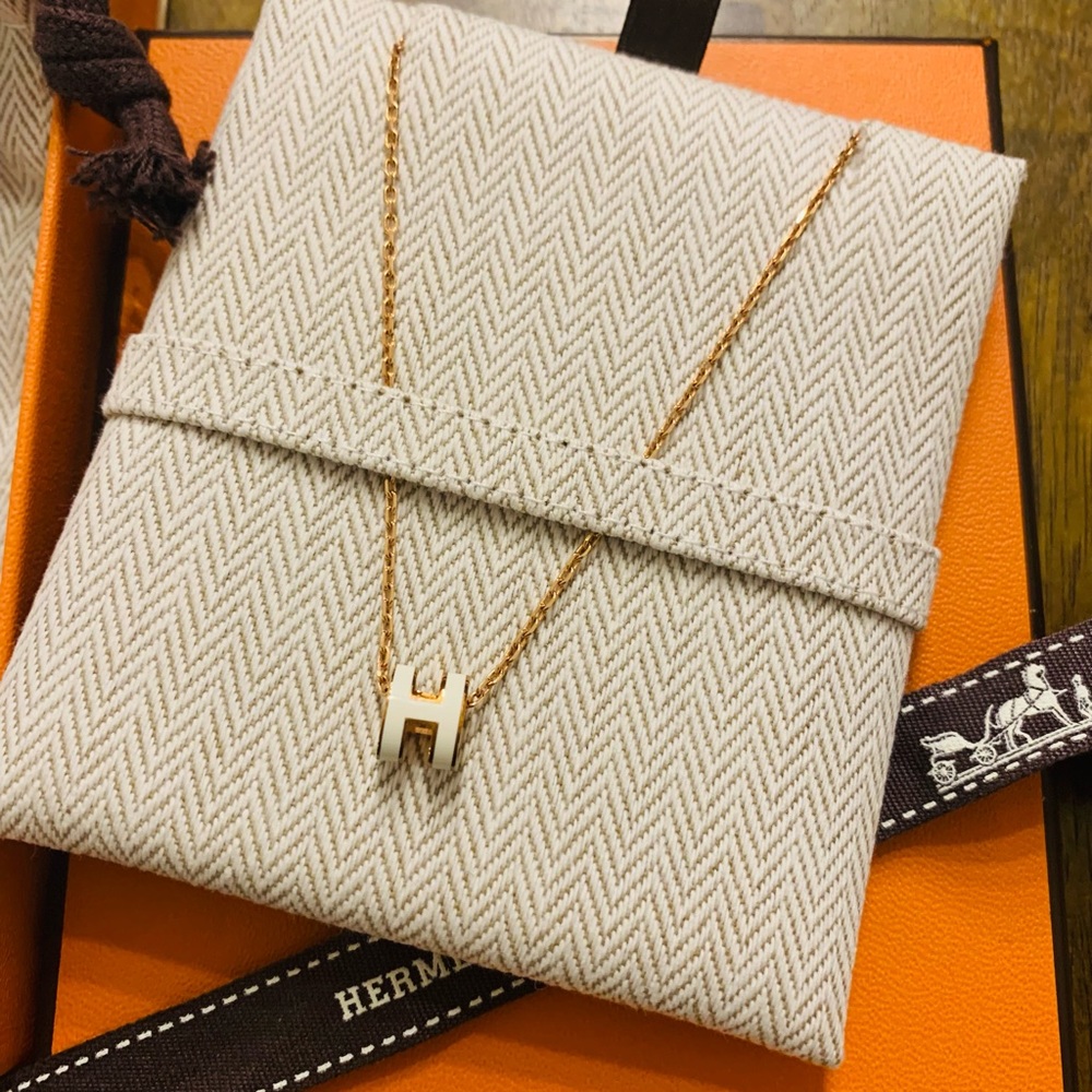 Hermes🍊 Mini Pop H pendant Necklance💯authentic